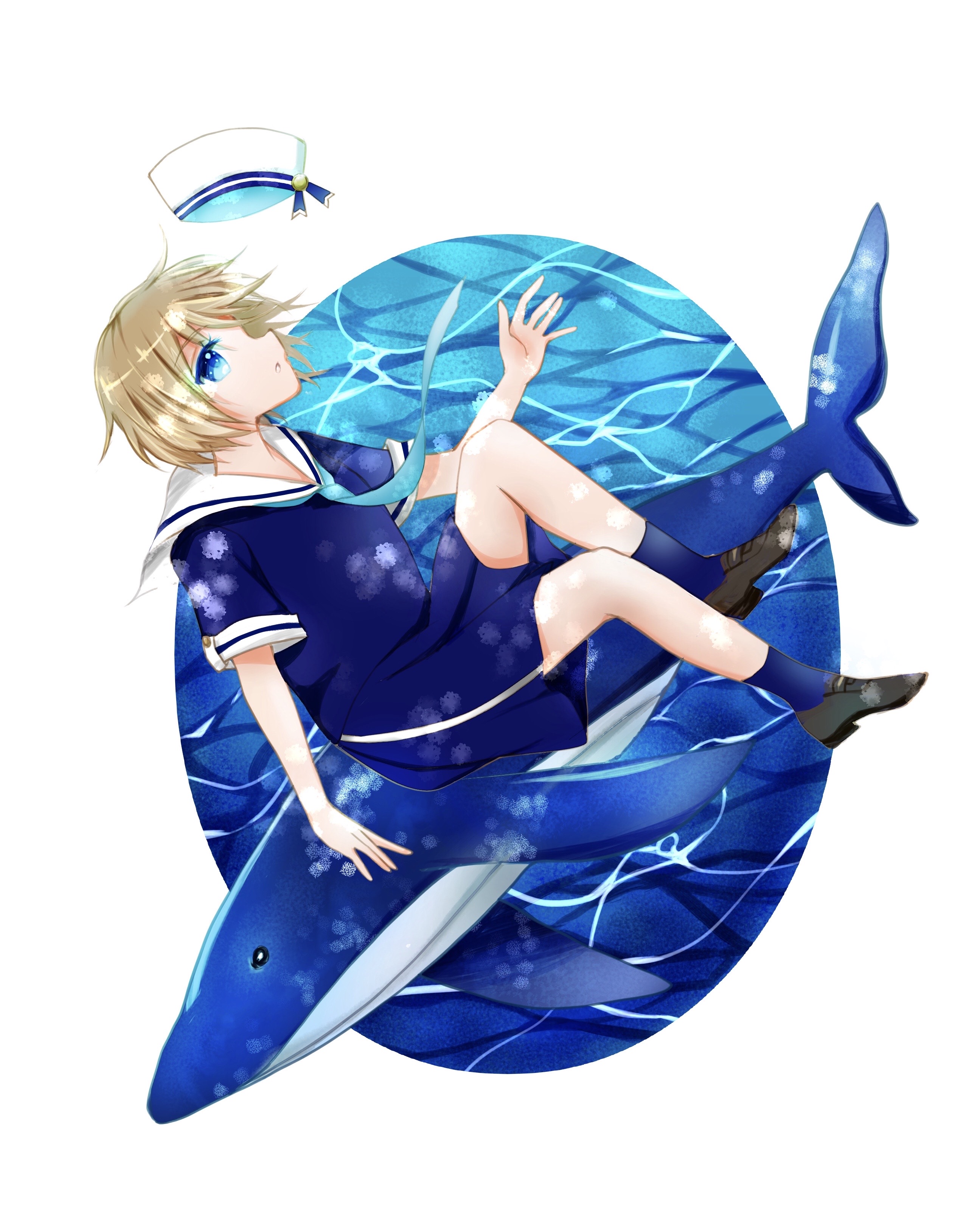 深い青